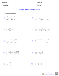 algebra 2 worksheets rational