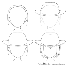 How to draw cowboy hats youtube. How To Draw Anime Hats Head Ware Animeoutline