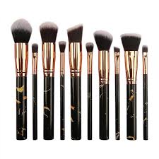 makeup brushes 10 piece marble