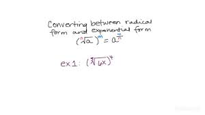 Radical Form And Exponent Form