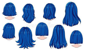 Anime hairstyle has reached a new level in recent time. Beautiful Hairstyle Woman Modern Fashion For Assortment Blue Short Hair Curly Hair Salon Hairstyles And Trendy Haircut Vector Stock Vector Illustration Of Avatar Beauty 140638685