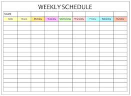 Free Weekly Calendar Template Fill In October 2018