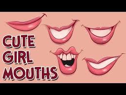 Set of silhouettes lips vector. How To Draw Smiling Lips Cartoon How To Images Collection