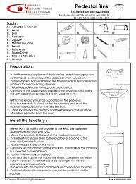 Pedestal Sink Installation Manualzz
