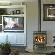 Wood Stove And A Media Wall Ideas