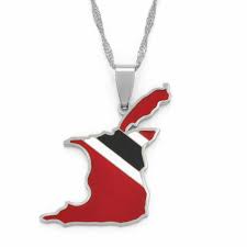 tobago map flag pendant necklace trendy