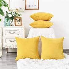Yellow Outdoor Throw Pillow Pack Of 4
