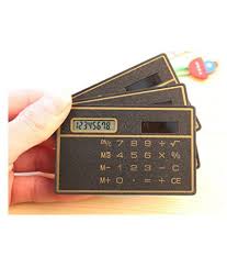 Mini Slim Small Credit Card Size Solar Power Pocket Calculator Black