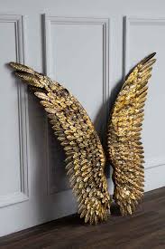Distressed Bronze Angel Wings Wall Art