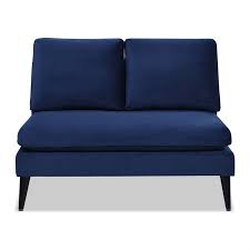 Vera Upholstered Cushioned Settee Navy