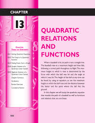 chapter 13 quadratic relations and