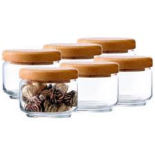 Ocean Pop Jar With Wooden Lid B02517