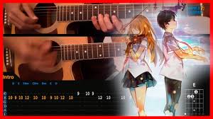 Heading off to my weekly guitar lesson! Hikaru Nara Shigatsu Wa Kimi No Uso Opening Chords Acoustic Guitar Lesson Tutorial Tab Youtube
