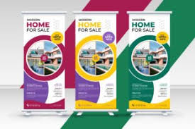 home roll up banner standee template