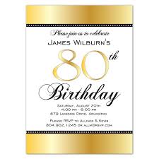 Golden Celebration 80th Birthday Invitations Paperstyle