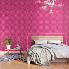 pink white polka dots wallpaper by