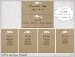 Rustic Seating Chart Template Printable Seating Chart Cards