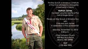 Eagle Scout Invitations Template Free Youtube