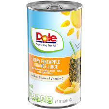 dole 100 pineapple orange juice 6 fl