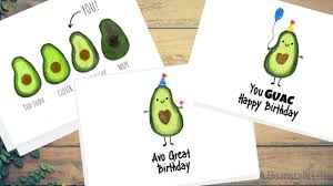 Avocado Free Birthday Cards Printable