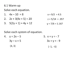 Warm Up Solve Each Equation 4x