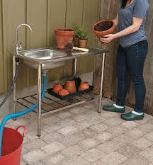 Learn to build your own outdoor sink. Stainless Steel Outdoor Wash Table Lee Valley Tools