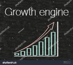 Growth Engine Written On Blackboard Chart Stock Image