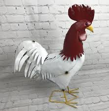 24 Red White Rooster Recycled