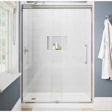 Delta Ashmore 60 In W X 74 3 8 In H Sliding Frameless Shower Door In Chrome With 5 16 In 8 Mm Clear Glass