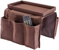 Add to favorites new item! Amazon Com Armchair Tray Couch Sofa Recliner Chair Armrest Caddy Organizer With Pockets Hanging Storage For Remote Phone Magazines And Books With Table Top Tray Drink Holder Home Kitchen