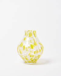 Iris Yellow Spot Glass Vase Oliver Bonas