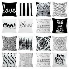 velvet pillow cover black white double
