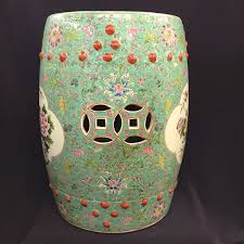vintage chinese barrel shaped ceramic