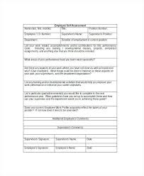 Free Basic Employee Self Evaluation Form From Personal Template