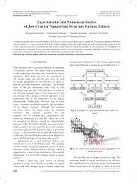 Pdf Experimental And Numerical Studies Of Jaw Crusher