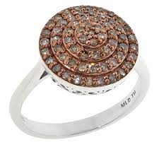 diamond sterling silver round ring
