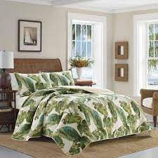 green fl cotton king quilt set
