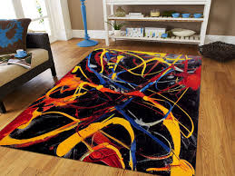 abstract painting rug brush strokes