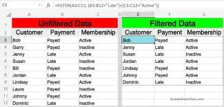 Using The Filter Function In Excel