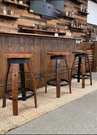 Whiskey Barrel Stave Bar Stool With
