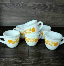 Vintage Espresso Cups Cerve Milk Glass