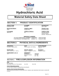 hydrochloric acid ka steel chemicals