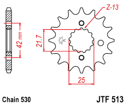 Jt Sprockets Rubber Cushioned Front Sprocket Jtf513 530 Chain 15 Teeth