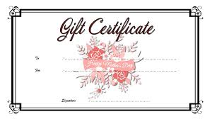 Printable Gift Certificate For Mothers Day Free 4 One Package
