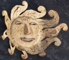 Small Flying Sun Face Folk Art
