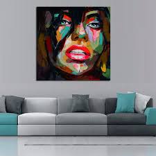 Get 5% in rewards with club o! Francoise Nielly Oil Painting Handmade Abstract Portrait Palette Knife Art Home Goods Wall Art Canva Wall Art Canvas Painting Canvas Painting Palette Knife Art