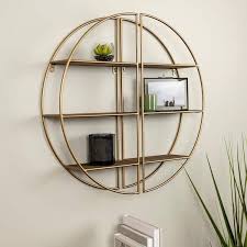 Wood Round Wall Shelf