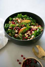 vegan farro salad with kale and navy