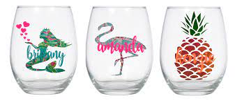 Pineapple Stemless Wine Glass