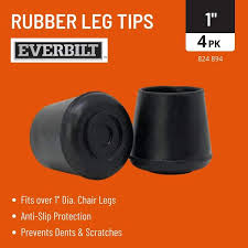 Everbilt 1 In Black Rubber Leg Caps